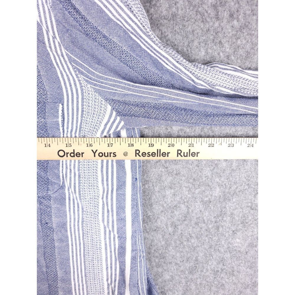 Maeve Anthropologie Shirt Women's Medium Striped‎ Button Up Viscose Pocket - Picture 7 of 7